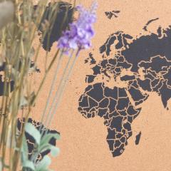 Harta din pluta XL - Black - Black Frame