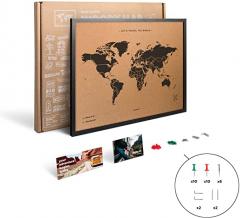 Harta din pluta XL - Black - Black Frame