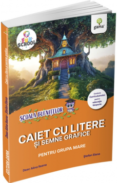 Caiet cu litere si semne grafice pentru grupa mare