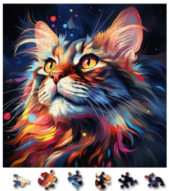 Puzzle din lemn - Maine Coon 2