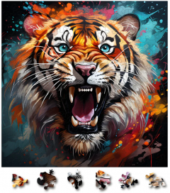 Puzzle din lemn - Animale - Tigru 2