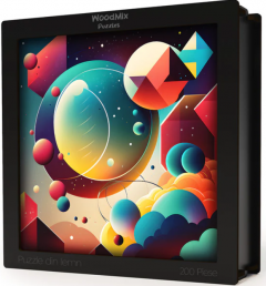 Puzzle din lemn - Abstract - Retro Bubbles