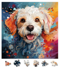 Puzzle din lemn - Bichon Maltese 4