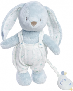 Jucarie de plus muzicala -  Iepurasul Louise,albastru