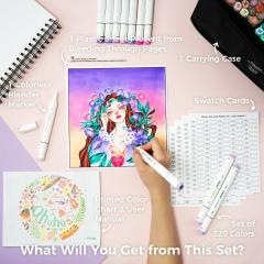 Set 320 markere - Ohuhu Oahu - Fine & Chisel