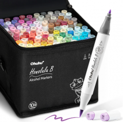 Set 104+1 markere dual tip - Ohuhu Honolulu B Brush & Fine