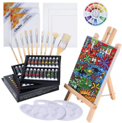 Set complet de pictura 56 piese - Acuarele Ulei