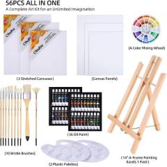 Set complet de pictura 56 piese - Acuarele Ulei