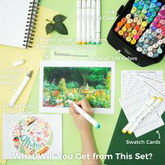 Set 100 markere - Ohuhu Oahu - Fine & Chisel