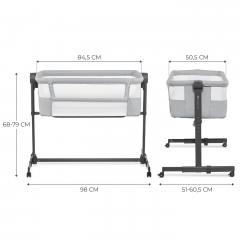 Patut Co-sleeper - Kinderkraft - Neste Up 2, gri deschis