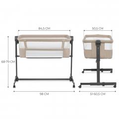 Patut - Kinderkraft - Bedside Cot Neste Up 2, bej