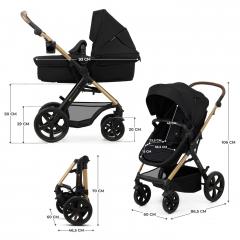 Carucior 3 In 1 - Kinderkraft - Moov 2, negru