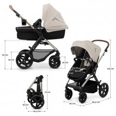 Carucior 3 In 1 - Kinderkraft - Moov 2, Moonlight Grey