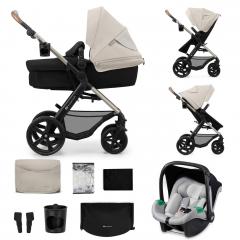 Carucior 3 In 1 - Kinderkraft - Moov 2, Moonlight Grey