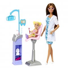 Set joaca - Barbie Cariere - Mobilier cu papusa doctor stomatolog,  satena