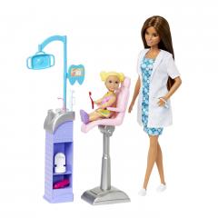 Set joaca - Barbie Cariere - Mobilier cu papusa doctor stomatolog,  satena