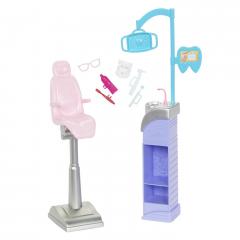 Set joaca - Barbie Cariere - Mobilier cu papusa doctor stomatolog,  satena