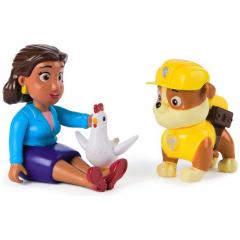 Set 2 figurine - Paw Patrol - Rubble si Mayor Goodway