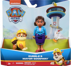 Set 2 figurine - Paw Patrol - Rubble si Mayor Goodway