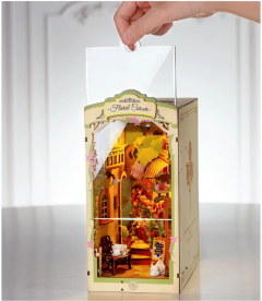 Puzzle 3D din lemn - Cotor de carte - Floral Corner