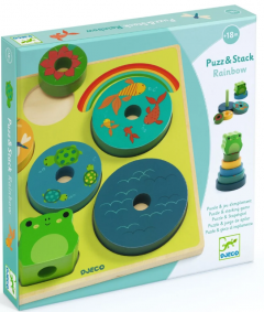 Puzzle si joc din lemn de stivuit