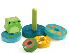 Puzzle si joc din lemn de stivuit