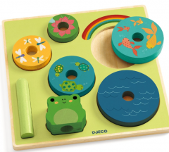 Puzzle si joc din lemn de stivuit