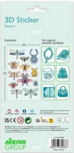 Set 10  stickers 3D - Insecte
