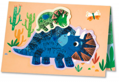 Set de razuit si realizat felicitari - Dinozauri