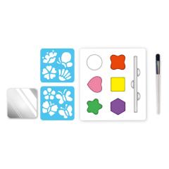 Trusa make-up pentru pictura pe fata cu sabloane - Flori si Fluturi