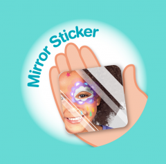 Trusa make-up pictura fata cu sabloane incluse - Curcubeu si stele