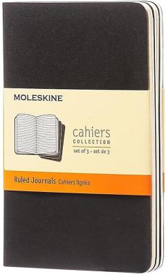 Set 3 caiete - Moleskine Cahier - Pocket, Ruled - Black