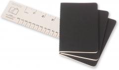 Set 3 caiete - Moleskine Cahier - Pocket, Plain - Black