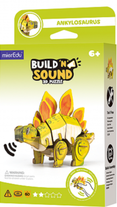 Puzzle 3D 60 piese - Build 'n' Sound - Stegosaurus