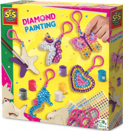 Set creativ - Pictat brelocuri din lemn si lipit diamante