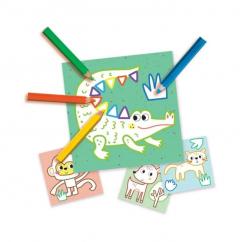 Set creativ 3 in1 de pictat cu degetul - De colorat si de lipit