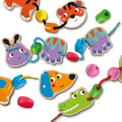 Set creativ din lemn - Animale si margele