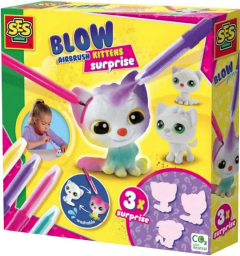 Set creativ -  Carioci cu aerograf si 3 pisicute surpriza