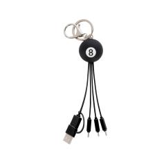 Cablu incarcare - 6 in 1 Keychain Charging Cable - 8 Ball