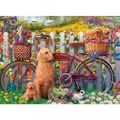 Puzzle- Ravensburger - Catelusi pe bicicleta, 500 piese