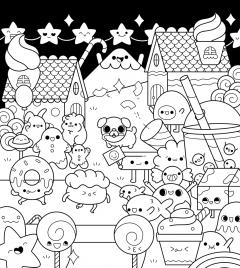 The Super Kawaii Coloring Book