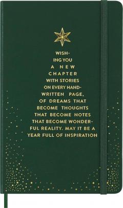 Carnet - Moleskine Festive - Large, Hard Cover, Ruled - Christmas Tree - Green