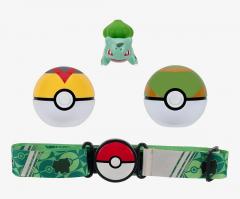 Set figurina - Pokemon Clip 'N'Go - Poke Ball Belt Set - Bulbasaur #1 with Level Ball, Nest Ball and Bulbasaur Themed Belt W16