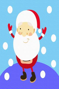 Set pictura pe numere pentru copii -  Mos Craciun 