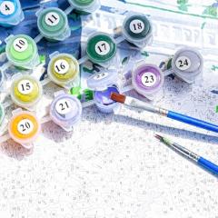 Set pictura pe numere pentru copii -  Mos Craciun 