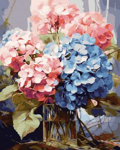 Set pictura pe numere -  Buchet de hortensii