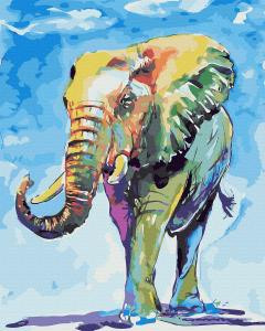 Set pictura pe numere -  Elefant abstract