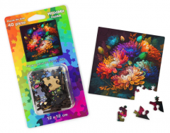 Puzzle mic din lemn - Flori - Colorful Italian Asters