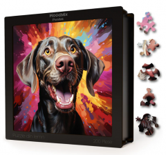 Puzzle din lemn - Caini - Weimaraner 2