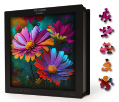 Puzzle din lemn - Flori - Mexican Aster